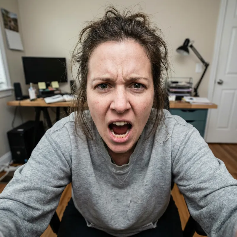 Angry Woman Yelling Into Camera: Emotional Expression