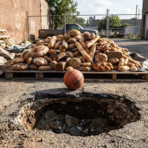 Basketball and Sinkhole Still-Life Composition