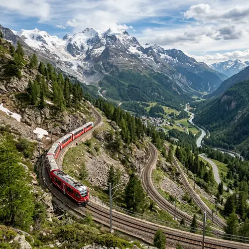 Breathtaking Train Journey Down Mountain Rails