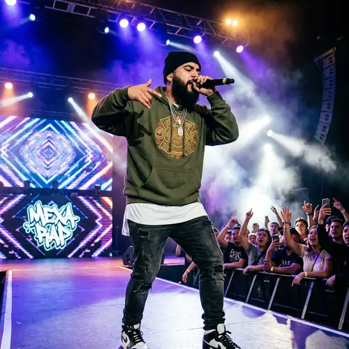 Bearded Mexican Rapper Captivates the Stage
