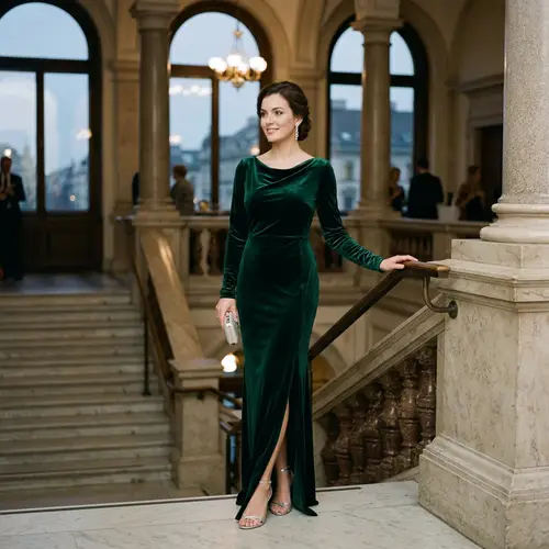 Elegant Fashion Evening Gowns | Model Posing in Style