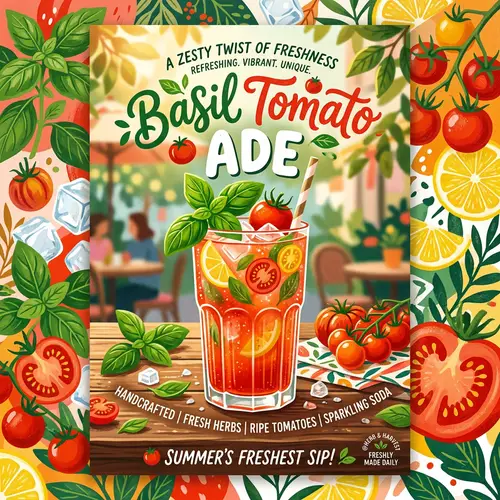 Hip Basil Tomato Ade Poster Design