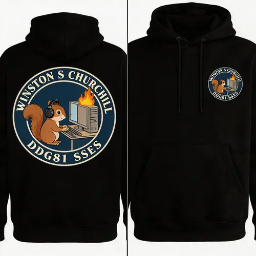 Cool Cartoon Squirrel Hoodie for Navy Fans