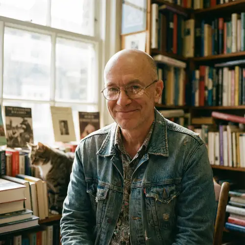 Bald Middle-Aged Man with Glasses