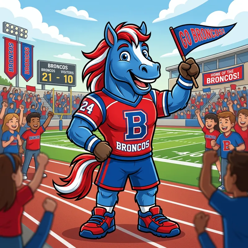 Children's School Team Bronco Mascot Design Children's School Team Bronco Mascot Design