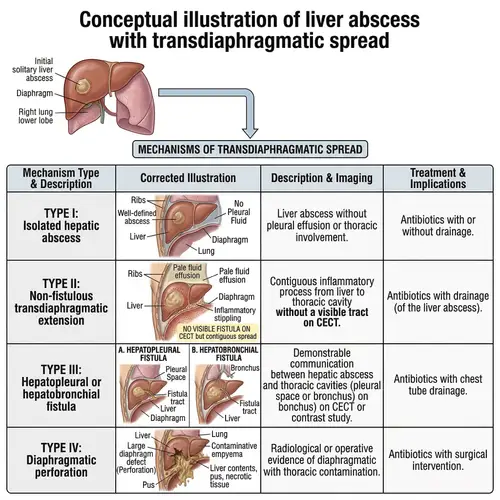 Liver Abscess: Transdiaphragmatic Spread Mechanisms