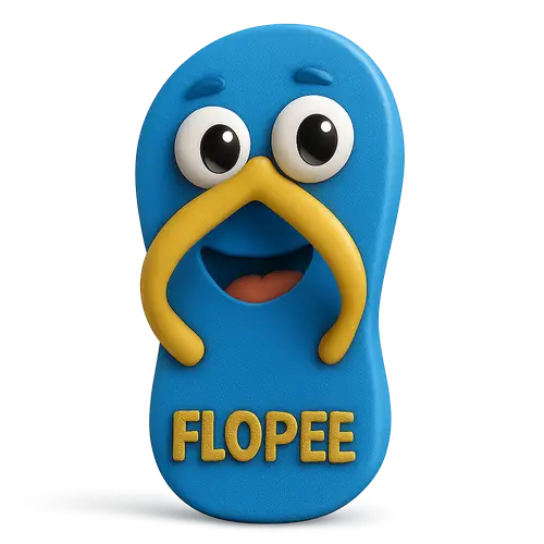 3D Cartoon Style FLOPEE Mascot Design