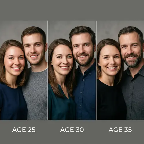 Age Progression Portraits: 25, 30, and 35 Years