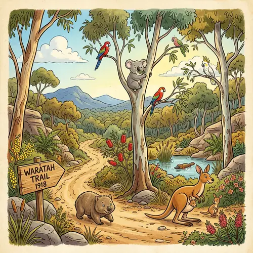 Vibrant Cartoon of Australian Native Bush