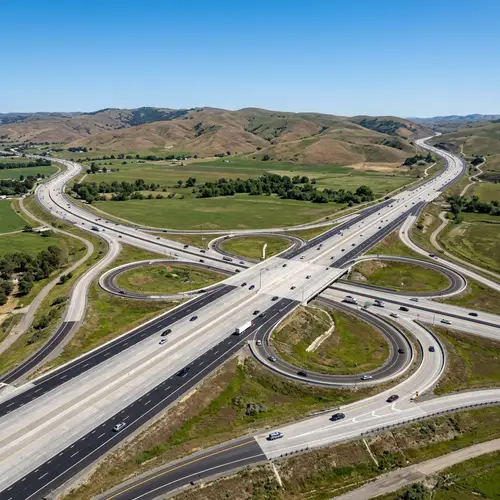 Vast Arterial Highway Network with Exits and Entry Ramps