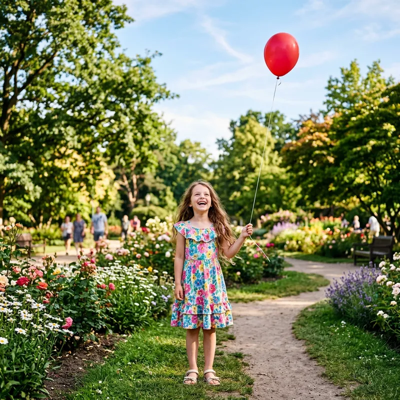 Happy Girl at Colorful Park