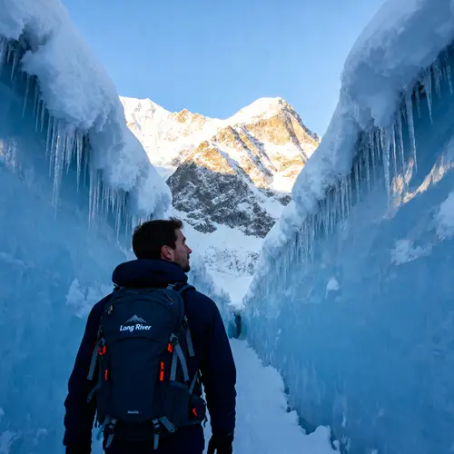 Solitary Journey through a Glacial Canyon