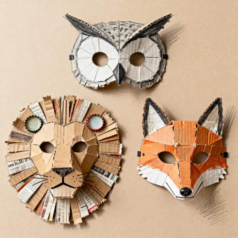 Recycled Animal Masks Craft Ideas