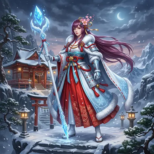 Fictional Shrine Maiden & Icy Conqueror Character Image