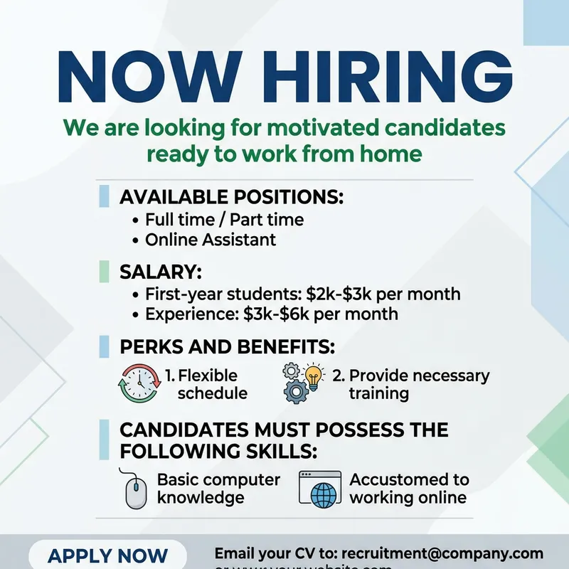 Join Our Team: Work from Home Online Assistant | 2k-6k Salary