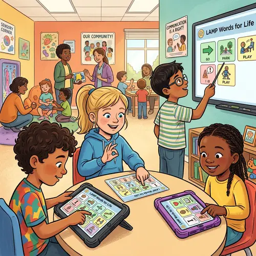 Neurodivergent Children Using LAMP Words for Life in Community