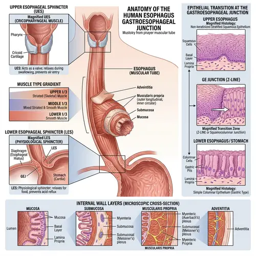 Human Esophagus Structure: Internal Layers & Functions