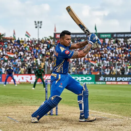 Fit Cricket Player in Blue Jersey with Bat | Unique Tattoos