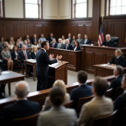 Legal Arguments Scene | Blurred Courtroom Image