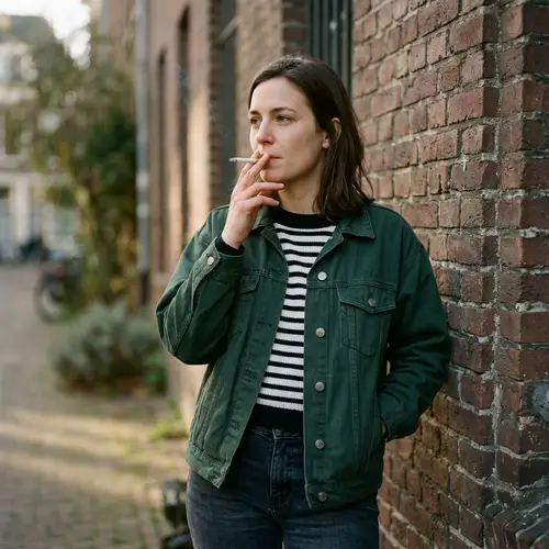 Realistic Woman Holding Cigarette in Stylish Pose