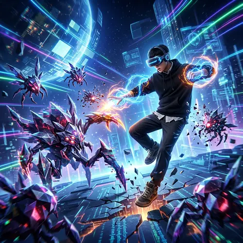 Epic Battle: High School Student vs Virtual Reality Space Monsters