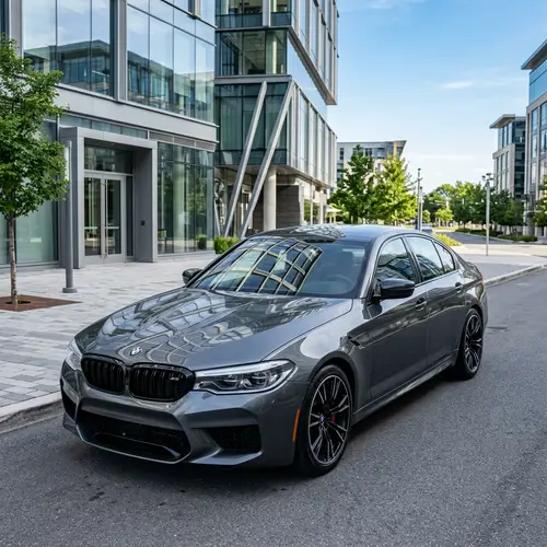 Luxury BMW M5 Sport Sedan Parked in Urban Setting
