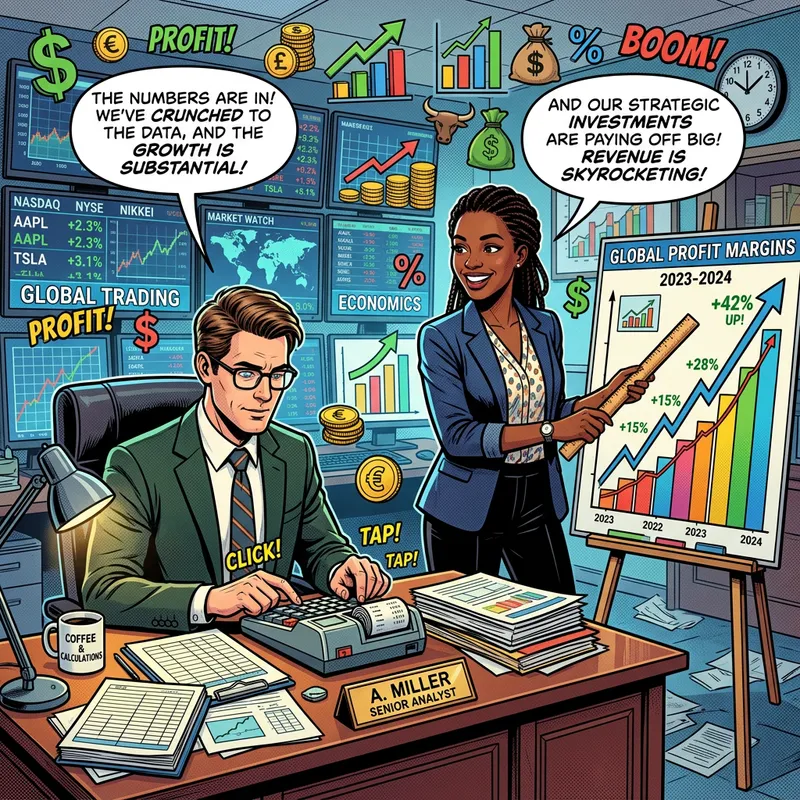 Finance Comic Book Scene: Colorful Illustration of Finance Professionals