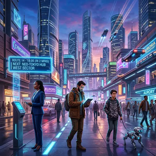 Explore a Futuristic Cityscape: Vision from the Sidewalk