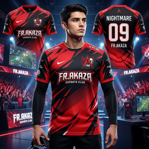 Create a Custom Red and Black Esports Jersey