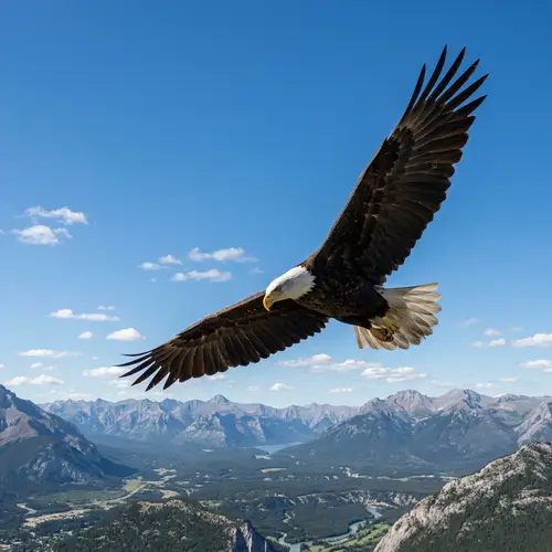 Majestic Eagle Soaring in Clear Blue Sky | Emblem of Freedom