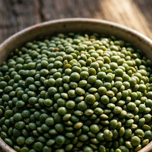 Vibrant Green Lentils: Organic and Natural Dietary Staple Showcase