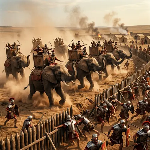 Charge of Elephants in Ancient Battle | Roman vs Carthaginian