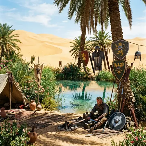 Warrior Oasis: Lush Haven Among Desert Sands