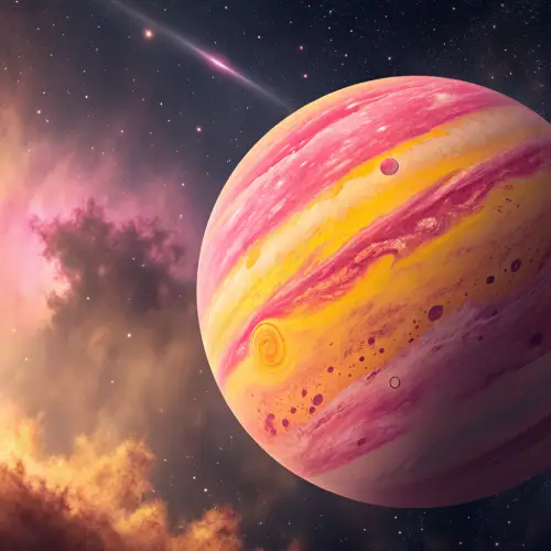 Stunning Pink and Yellow Gas Giant