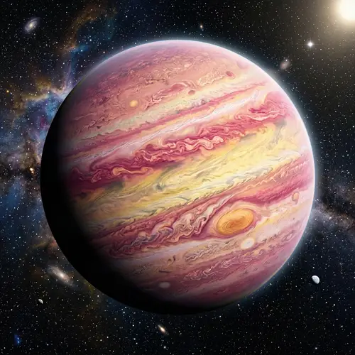 Stunning Pink and Yellow Gas Giant