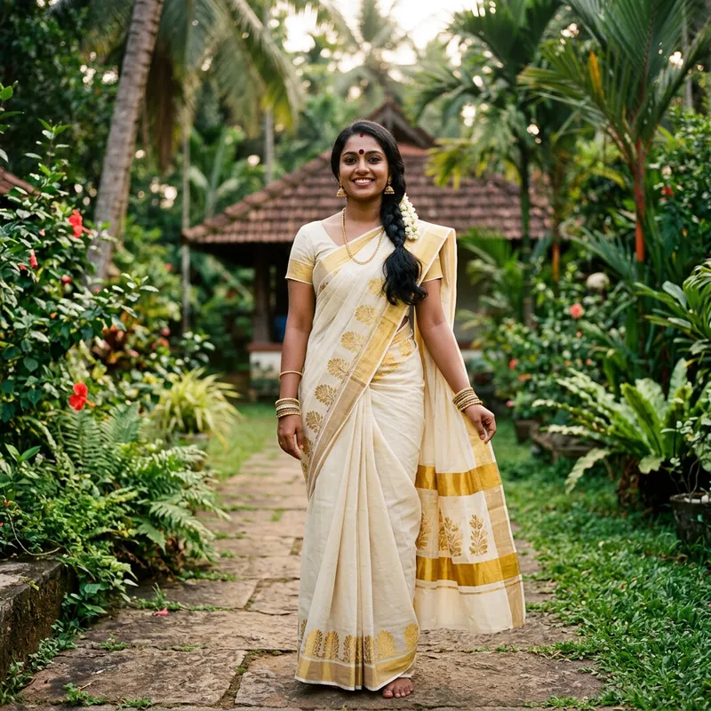Beautiful 23-Year-Old Kerala Girl in Traditional Saree