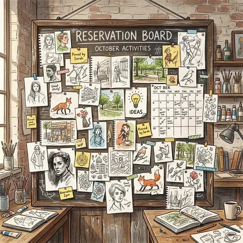 Sketches and Drawings on a Reservation Board