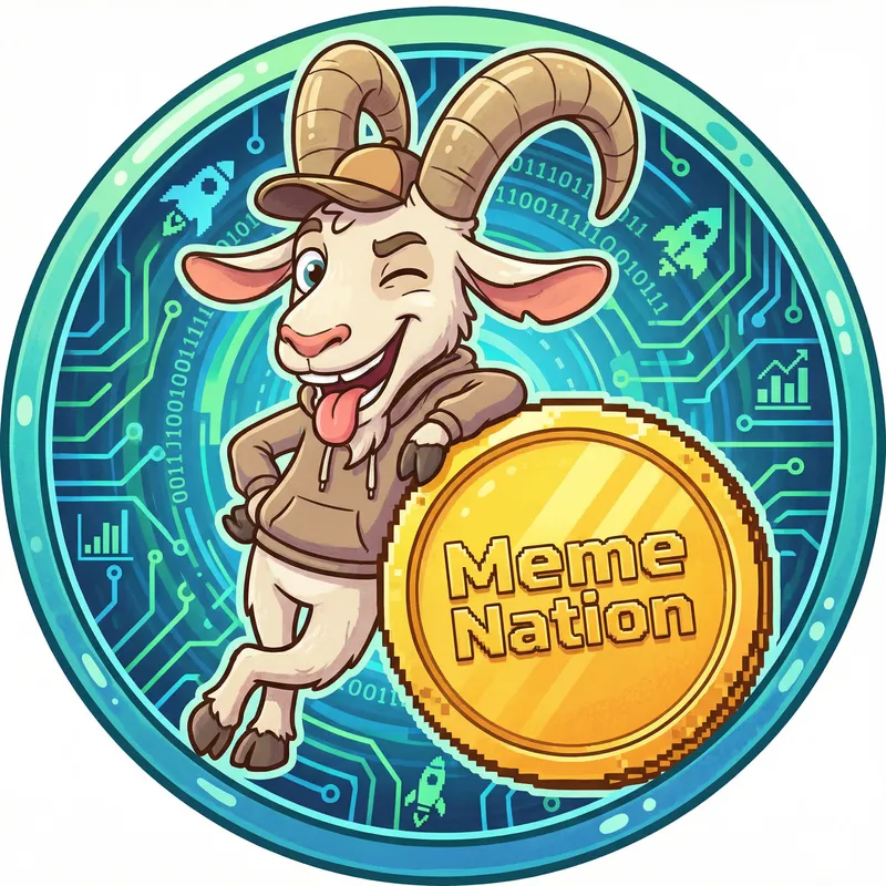 Cheerful Goat Meme Logo | Playful Crypto Theme - MemeNation