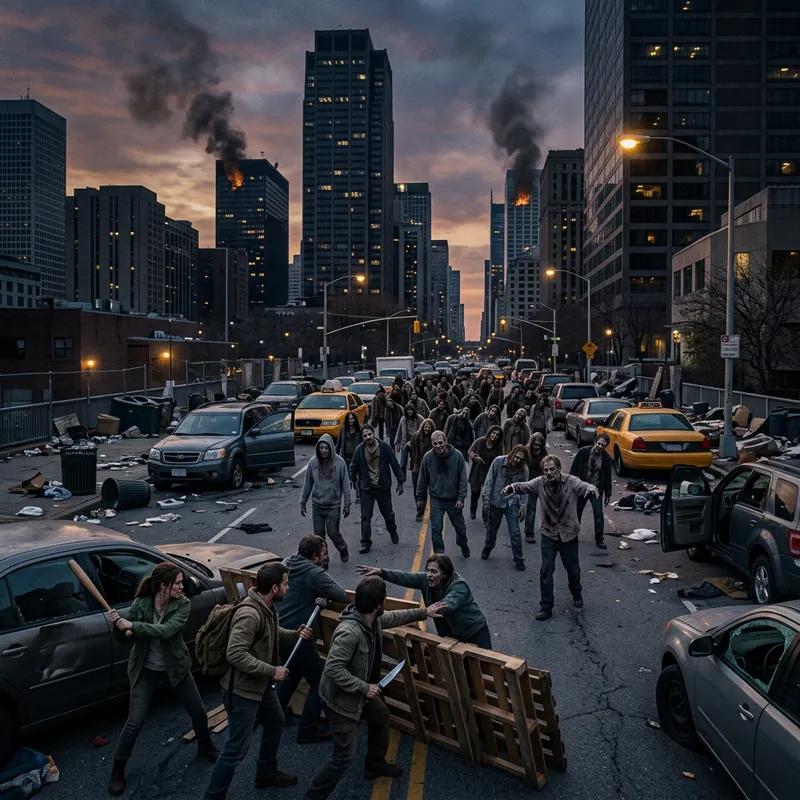 Zombies Attack City: Horrifying Scene of Chaos Zombies Attack City: Horrifying Scene of Chaos