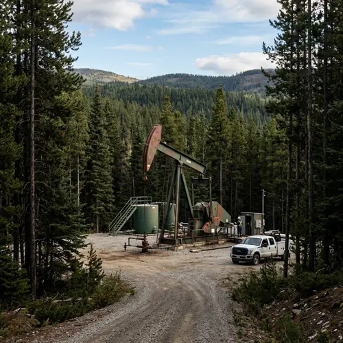 Oil Well in Pine Forest - Beautiful Nature Scene
