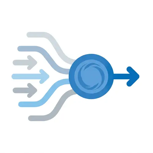 Abstract Data Pipeline Icon: Flow, Transformation, Integration