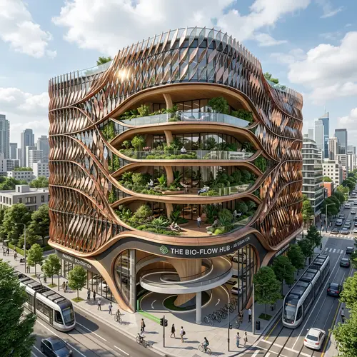 Nature-Inspired 6-Story Urban Icon Building