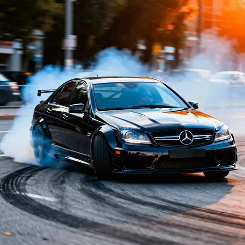 Black W205 Mercedes-Benz C63 AMG Drifting Video