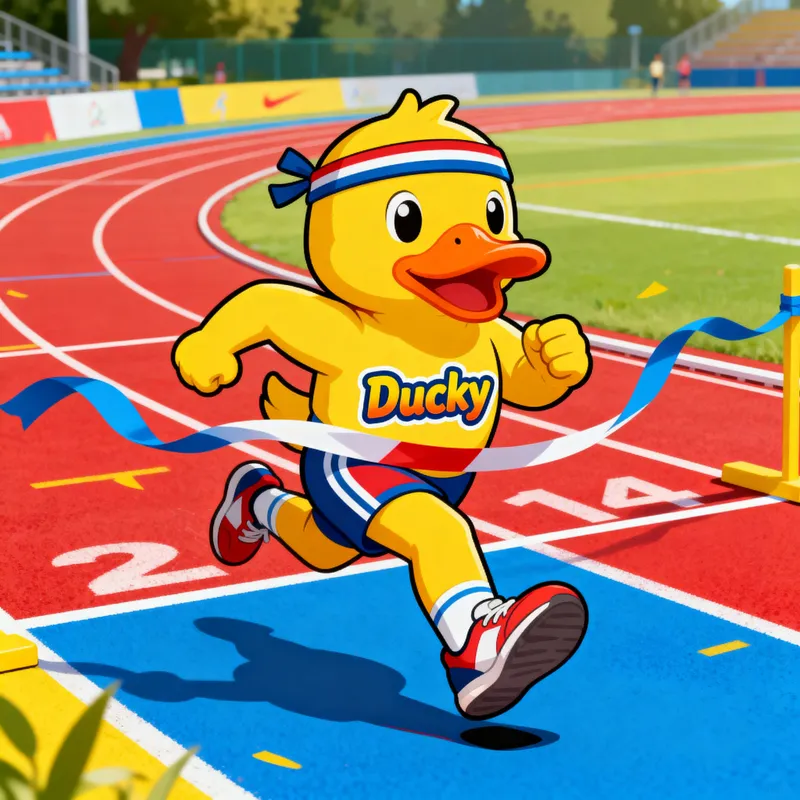 Ducky the Duck: Kids' Athletic Race Mascot