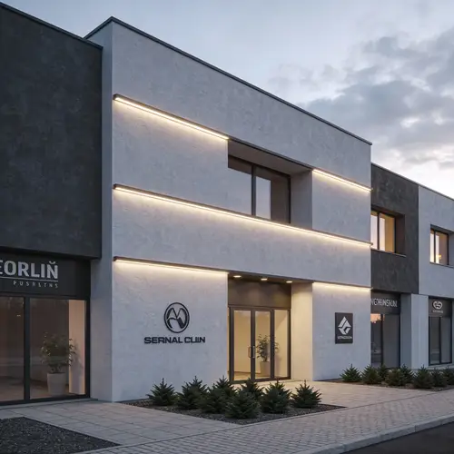 Photorealistic Render of Minimalist Building Facade
