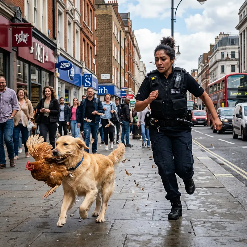 Police Dog Chase: Playful Pup and Chicken Thief
