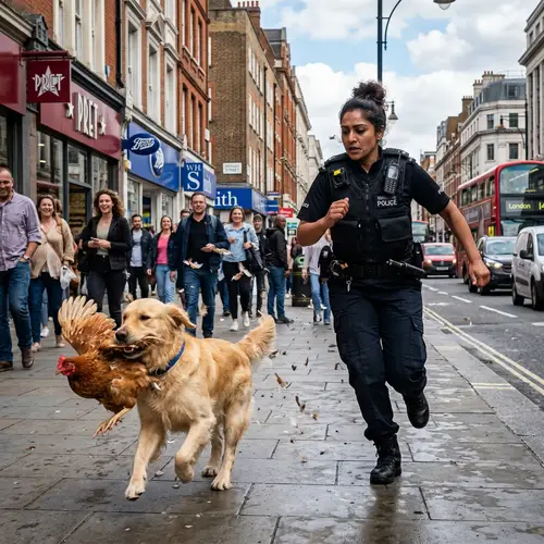 Police Dog Chase: Playful Pup and Chicken Thief