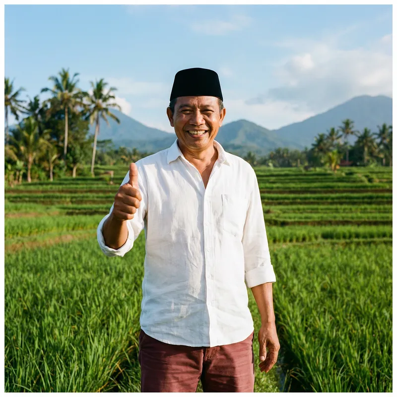 Jokowi | Friendly Asian Man in Traditional Indonesian Attire