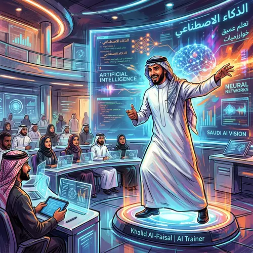 Saudi Arabian Trainer in Artificial Intelligence | Futuristic Portrait