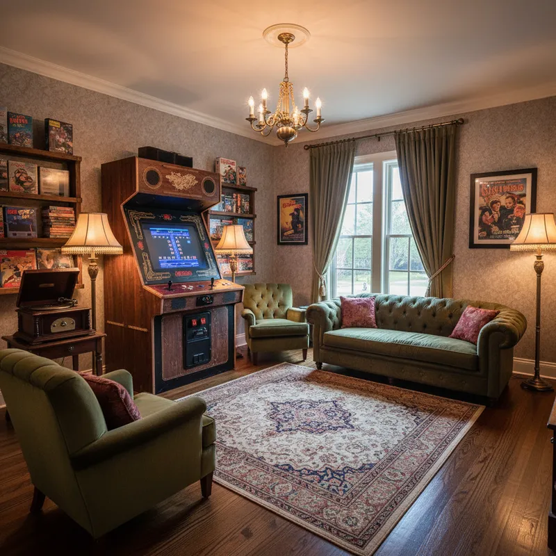 Vintage Gaming Room: Professional Interior Photography